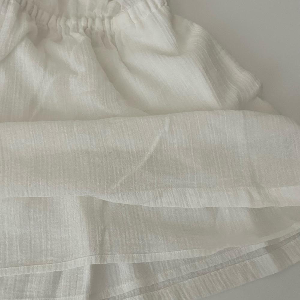 J. Crew White Cotton 3/4 Sleeve Elastic Waist Beach Cover Up Dress Small - Picture 8 of 13